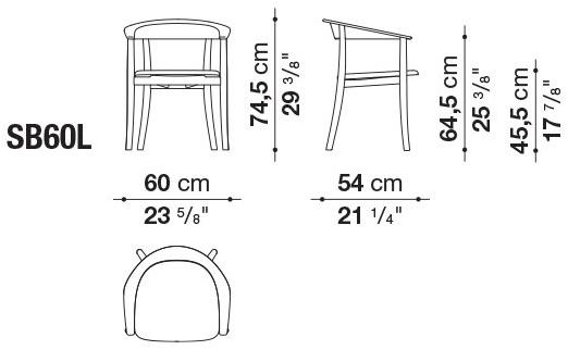 B&B Italia Стул из дерева и кожи с подлокотниками sun-id-1400558 - Вид №5