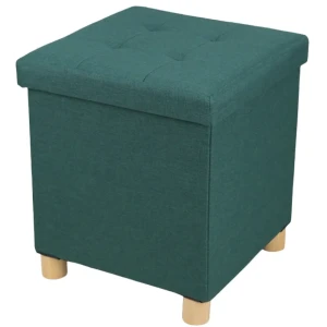 Пуф-столик складной 38x38x43 см цвет зеленый