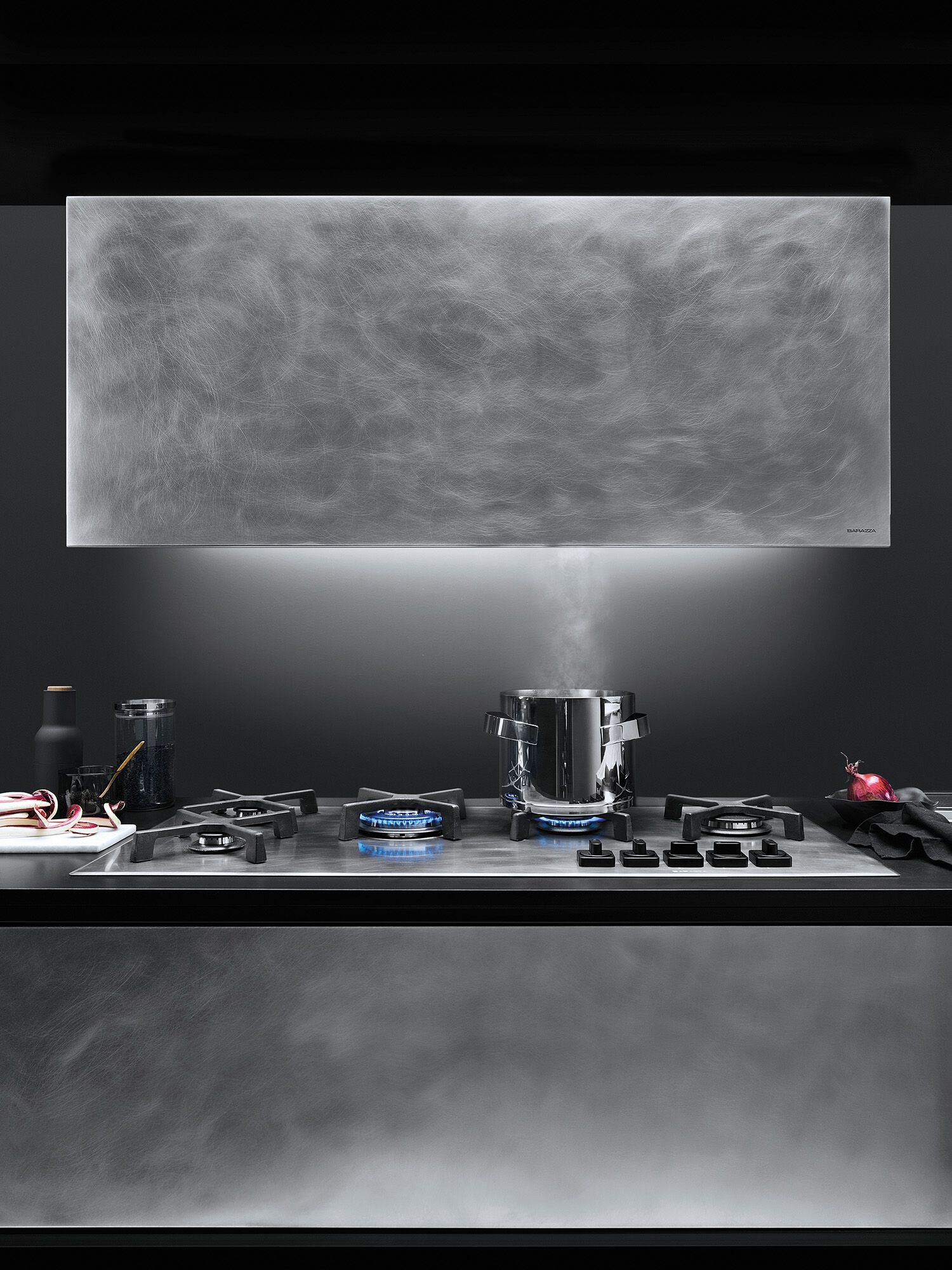 Настенный вытяжной шкаф из нержавеющей стали со встроенным освещением Barazza Unique ARCH-00010813 - Вид №1