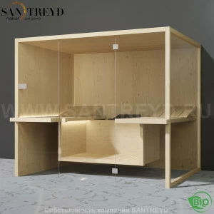 Effegibi AIR BI91100002 Био-сауна. Установка: к стене. Мощность: 12 кВт макс. Размеры: длина 247 см, ширина 182 см. Отделка: осина натуральная.