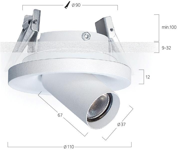 Lightnet Регулируемый светодиодный светильник для подвесных потолков Midpin sun-id-1408025 - Вид №1