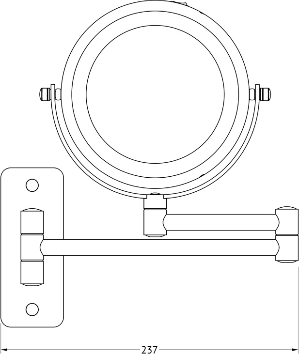 DEF 102 Косметическое зеркало двустороннее с подсветкой x3 DEFESTO Pro - Вид №1