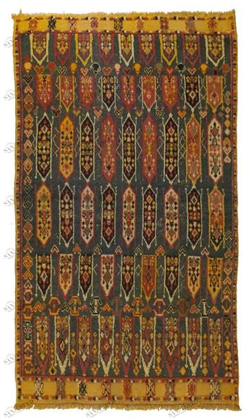 AFOLKI Прямоугольный шерстяной коврик с длинным ворсом и узором Azilal Taa1282be