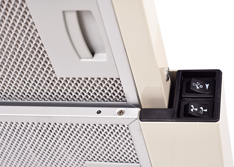 SLIMLUX II 60 C Встраиваемая вытяжка, ширина 60 см, отвод/рециркуляция, 550 м3/час, механическое управление, 3 скорости, освещение 2х40 вт, металлические жироулавливающие фильтры, угольный фильтр с3с (опция), 38-54 дб, цвет бежевый ( португалия ) Kuppersb Santreyd  - Вид №1