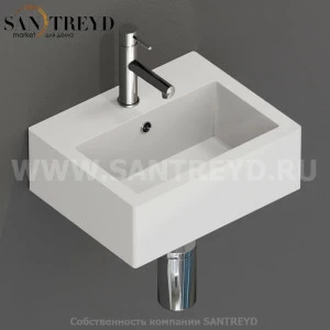 SCR40BI Подвесная раковина настенная прямоугольная Ceramica Globo STONE белая