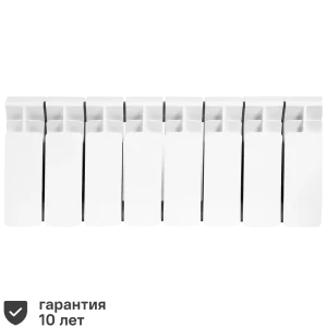 Радиатор секционный Rifar Base 200/100 биметалл 8 секций боковое подключение цвет белый