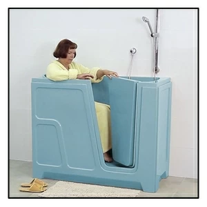 Ванна с дверцей Akcjum Oda 115-66-RH-G сидячая правосторонняя голубая