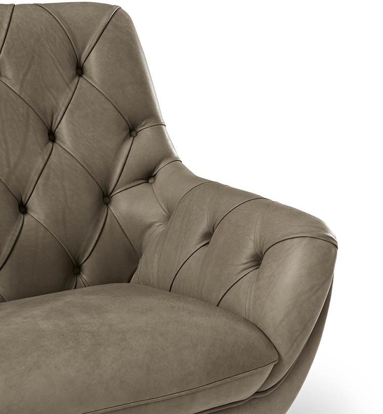 Max Divani Стеганое кожаное кресло с подлокотниками Grace sun-id-1493800 - Вид №1