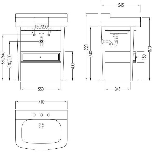 Devon&Devon Консольная мойка с ящиками, лакированная Bogart sun-id-1461010 - Вид №3
