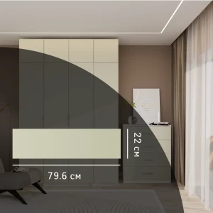 Фасад комода Лион Дигора 79.6x22x1.6 см ЛДСП цвет зеленый