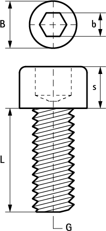 61381025 Монтажный элемент BIS Болты с внутренним шестигранником (BUP1000) для монтажа профиля WALRAVEN  - Вид №1