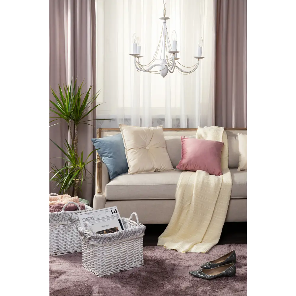 Подушка Бархат 43х43 см кремовая LINEN WAY STLM-2144976 - Вид №7