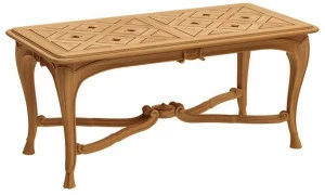 ASTELLO Прямоугольный садовый журнальный столик из тика Fleur de lys