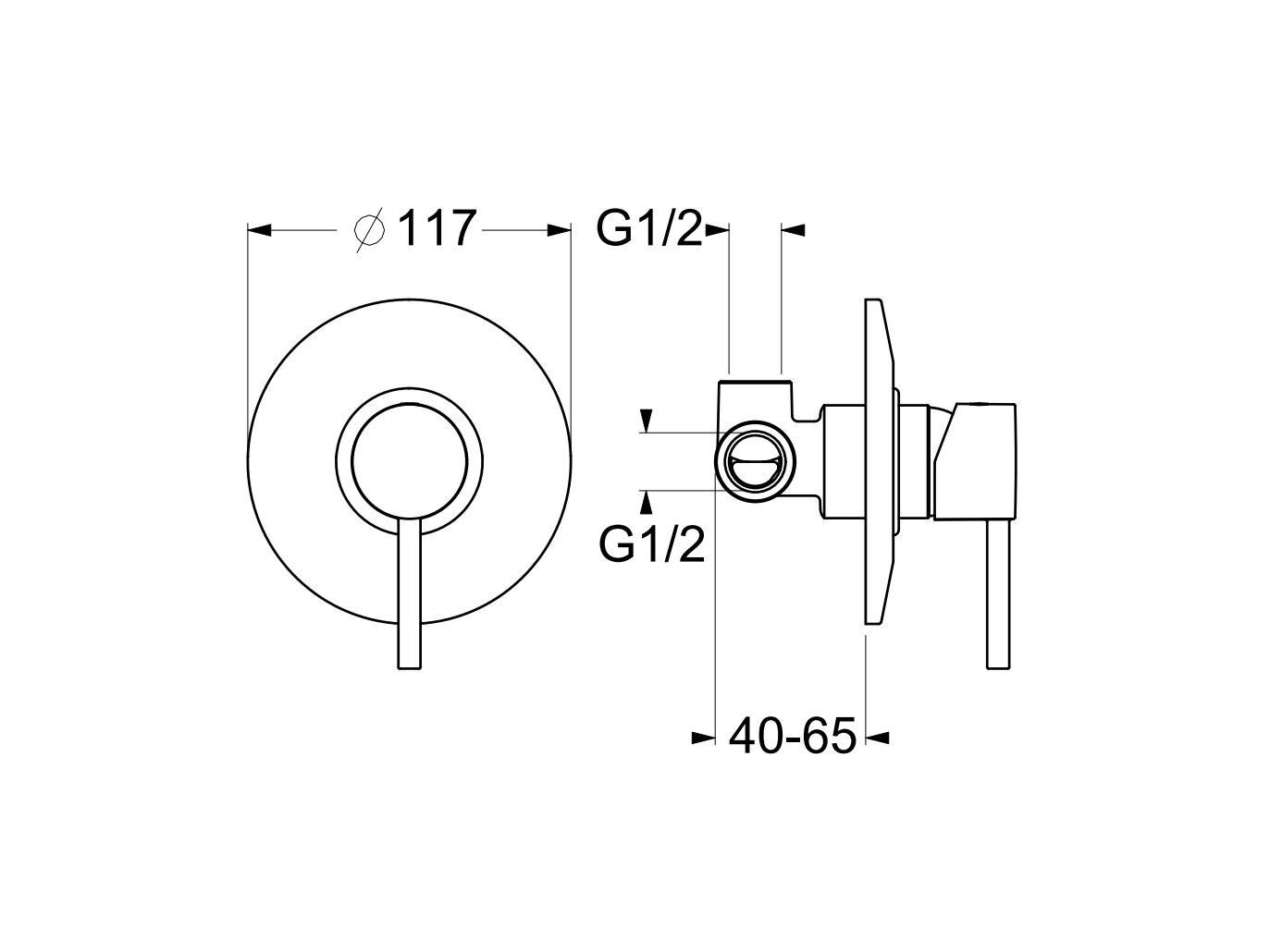 Однорычажный смеситель для душа с пластиной GUGLIELMI RUBINETTERIE Sprint One ARCH-00048532 - Вид №2