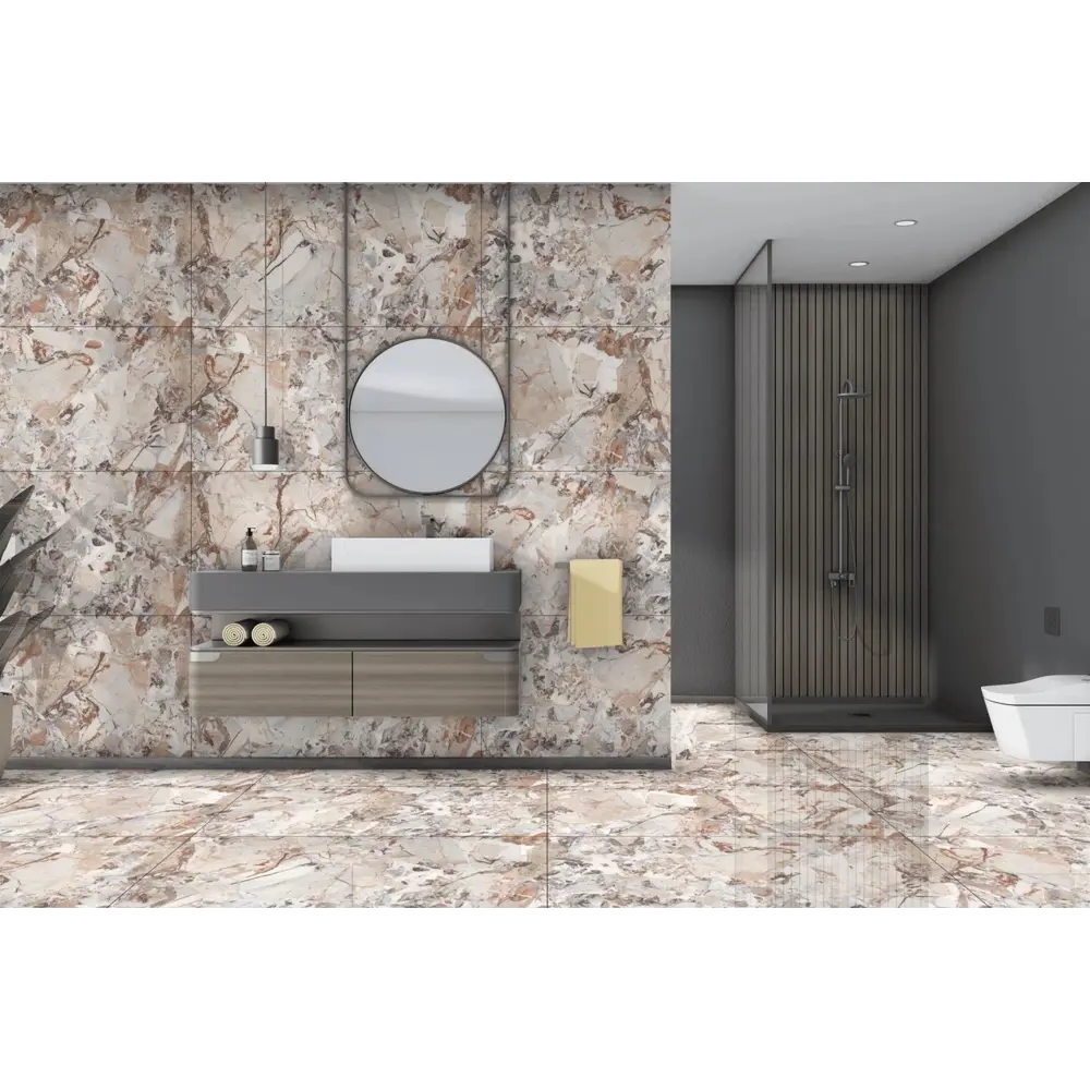 Глазурованный керамогранит End Rock Braccia 60x120 см 1.44 м² полированный цвет бежевый Santreyd STLM-2114392 - Вид №2