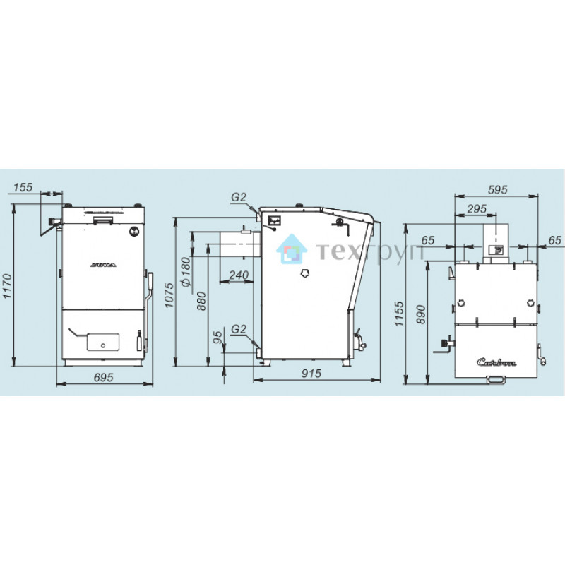 Угольный котел ZOTA Сarbon 50 СARBON50 - Вид №3