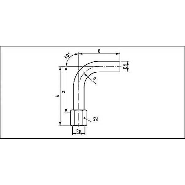 691003G1812 SANHA 91003G пресс-фит. нерж.сталь, отвод 90° ВР 18x1/2 мм  - Вид №1