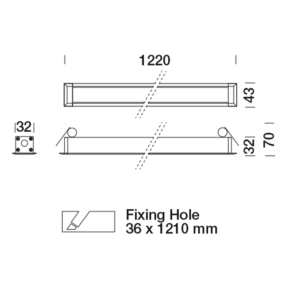 8392608 Встраиваемый в потолок светильник Platek MINI CORNICHE Incasso soffitto  MINI CORNICHE Ceiling recessed 1200 mm - 32 LED RGBW 26°  - Вид №10