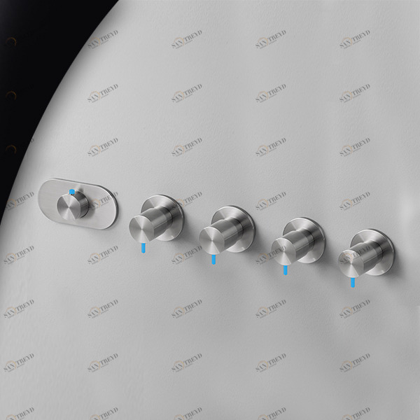 Термостат для душа матовая сталь с синей ручкой Toki Radomonte TKI57SCIL26