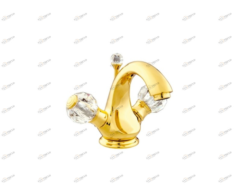 036105.000.62 Смеситель для раковины на одно отверстие с кристаллами сваровски Сатин никель Mestre Atlantica