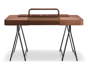 Кожаный письменный стол с ящиками