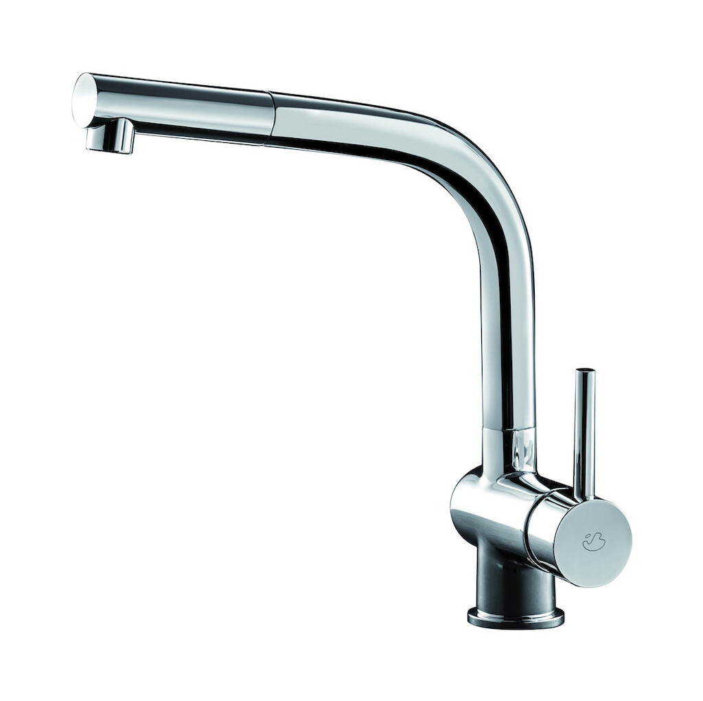 Смеситель для кухни с выдвижной лейкой и боковой ручкой, сталь WE ARE IB lo382cc Chrome Loft
