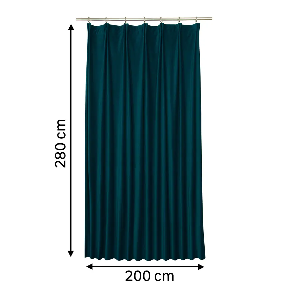 Штора на ленте Inspire Vita 200x280 см цвет бирюзовый 86255246 STLM-2117293  - Вид №2