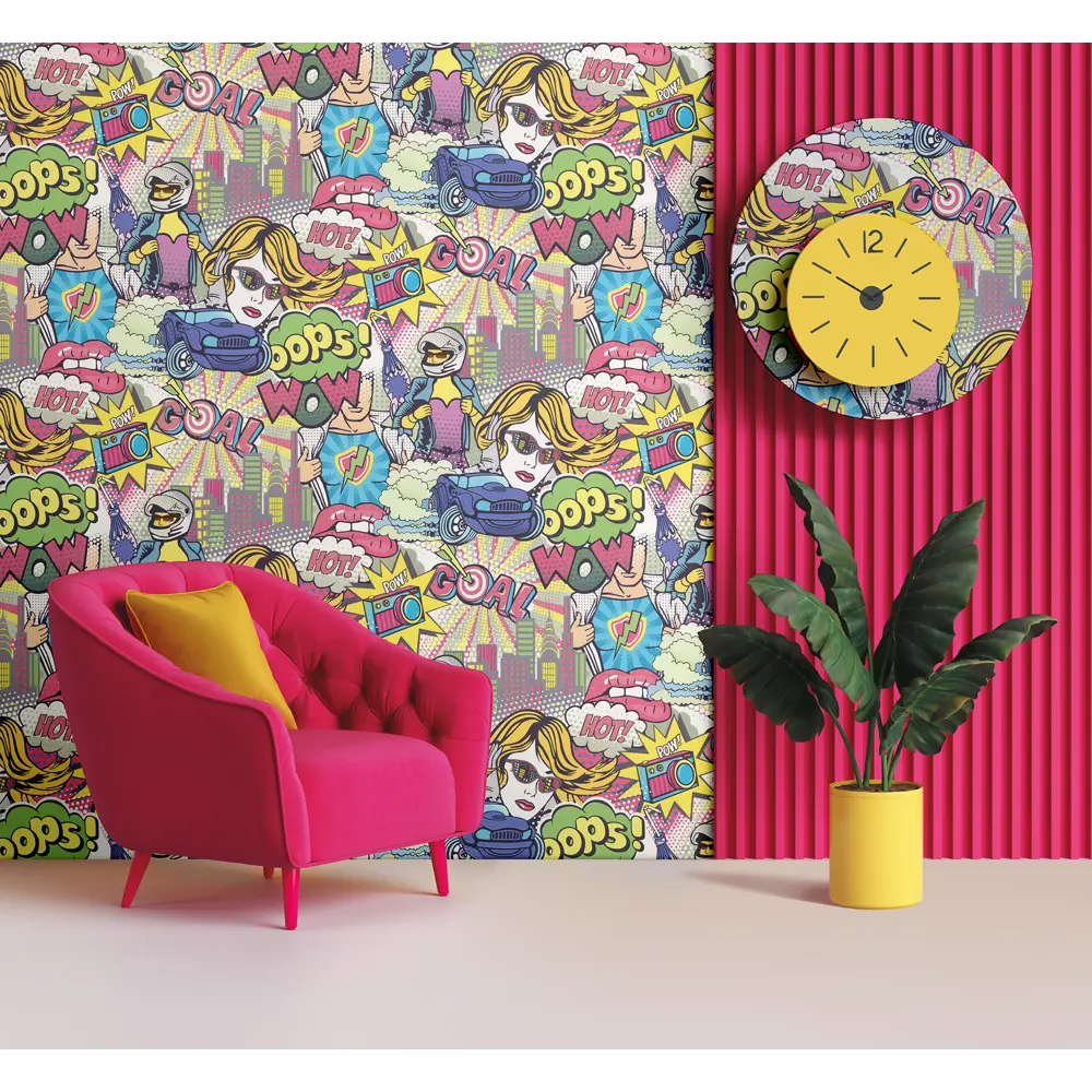 Обои флизелиновые Артекс Поп Арт желтые 1.06 м 10700-01 STLM-2134201 - Вид №3