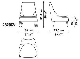 Maxalto Мягкое кресло из ткани с высокой спинкой Febo sun-id-1395007 - Вид №3