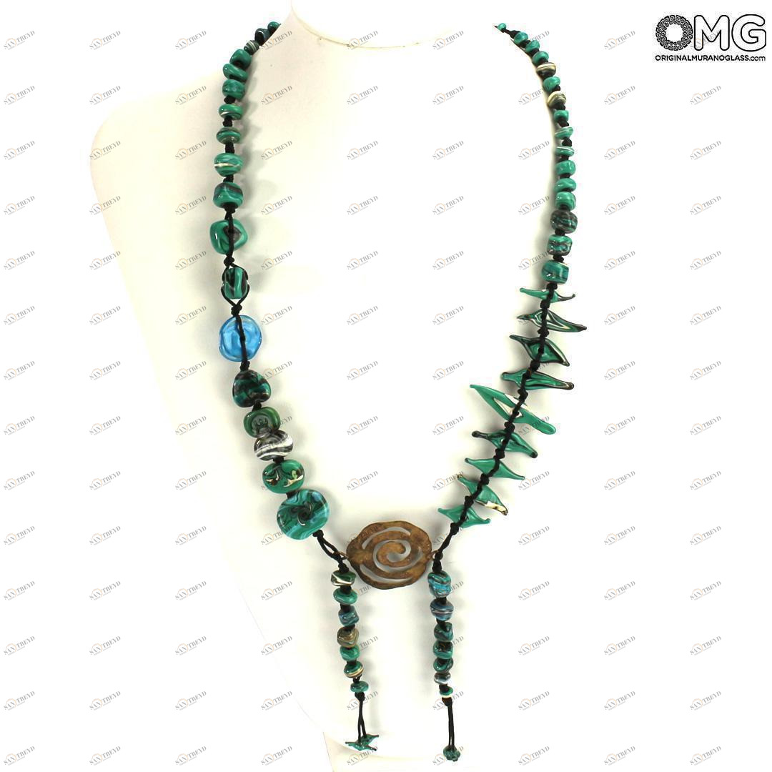 4794 ORIGINALMURANOGLASS Ожерелье с венецианскими бусинами Zattere 52 см 