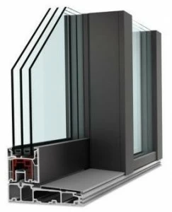 INTERNORM Italia Окно с терморазрывом из алюминия и пвх с тройным остеклением