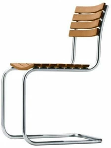 Thonet Консольный садовый стул из массива дерева с подлокотниками S 40