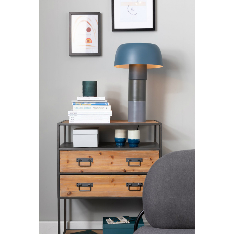 Лампа настольная Muras Tricolore, голубая White Label Living 5200073 - Вид №1