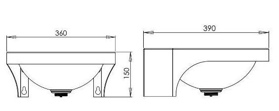 46268 Подвесная раковина настенная овальная PURUS  белая  - Вид №2