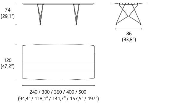 Прямоугольный обеденный стол из алюминия и нержавеющей стали BD Barcelona Aluminium ARCH-00104938 - Вид №6