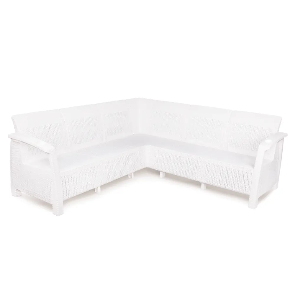 Диван Ротанг-плюс 200x200x79 см полипропилен белый 86535561 STLM-2092552 Santreyd