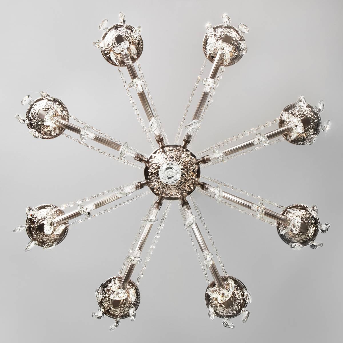 Люстра подвесная серебристая Bogates Liguria 314/8 Strotskis BOGATES ДИЗАЙНЕРСКИЕ, СВЕЧИ 00-3888438 Серебро  - Вид №2