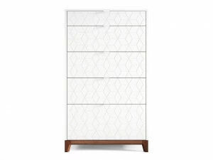 Комод высокий молочный "Гравировка 3" Case THE IDEA ДИЗАЙНЕРСКИЕ 209975 Белый