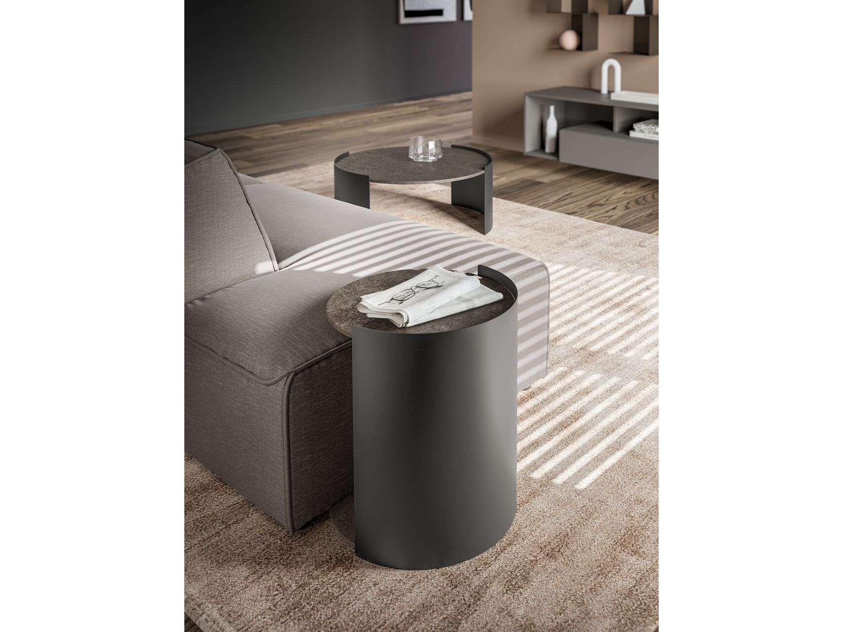 Круглый журнальный столик из листового металла Santalucia Mobili Homy ARCH-00122449 - Вид №1