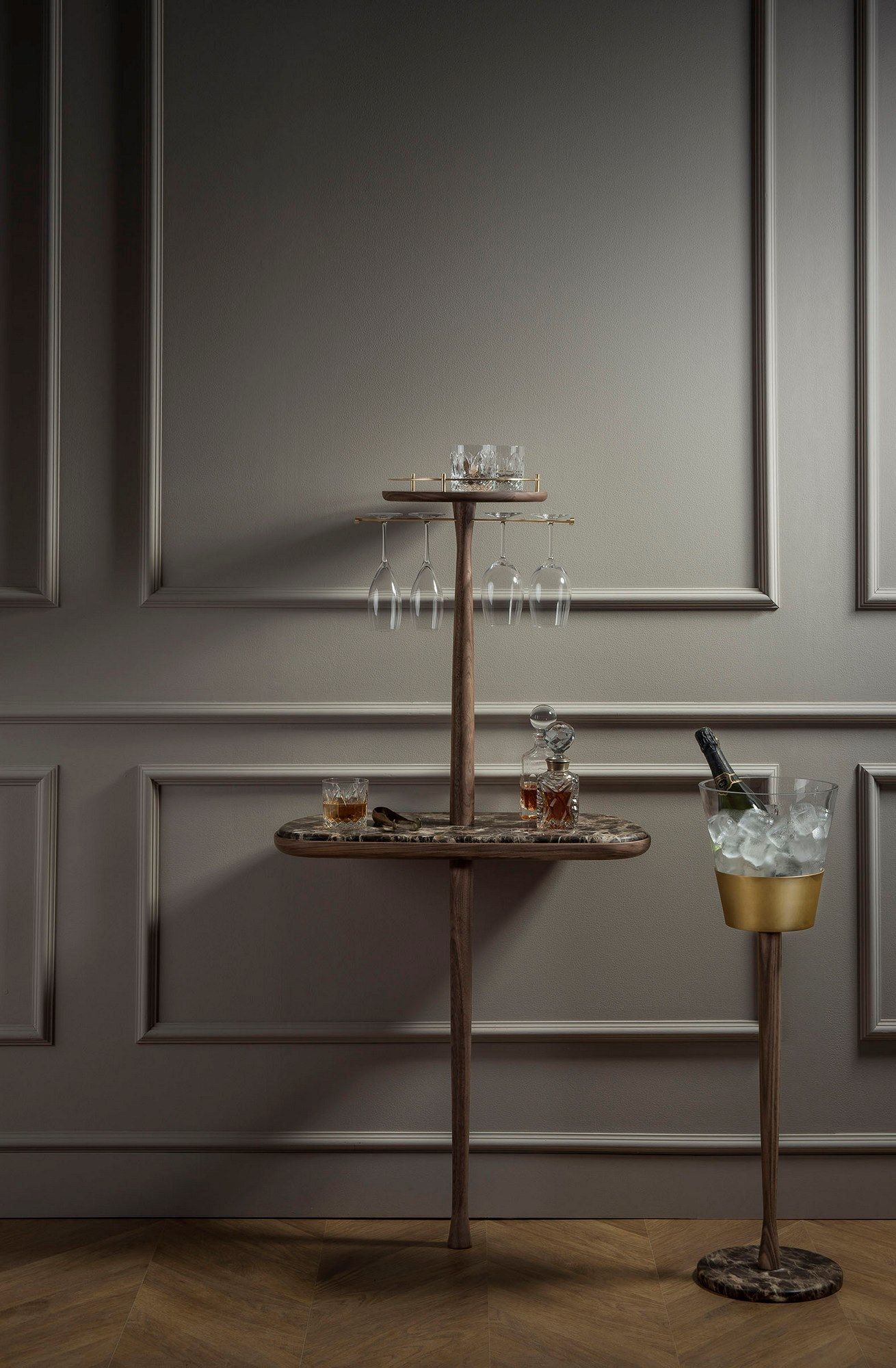 Мебель из темного мрамора Emperador и дерева NOMON Moments ARCH-00130759 - Вид №1