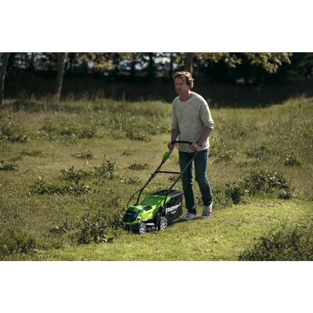 Газонокосилка аккумуляторная GreenWorks 2501907UA 40 В 35 см 1x2 Ач АКБ и ЗУ входит в комплект 80172924 STLM-2153947  - Вид №13