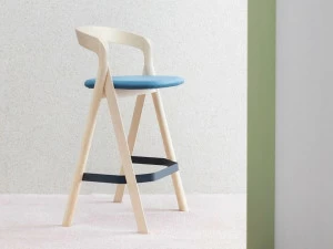 Miniforms Высокий деревянный табурет с подставкой для ног Diverge