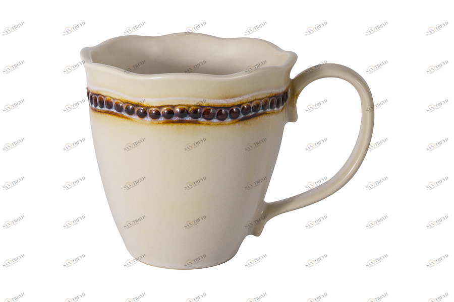 Кружка керамическая 0,4 л кремовая Pompeia MATCERAMICA  00-3973515 Бежевый 