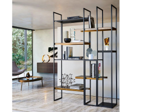 Металлическая двухсторонняя самонесущая Книжная полка