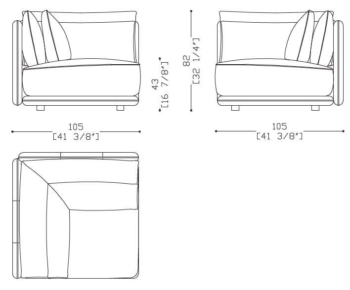 Тканевое угловое кресло Sicis остров ARCH-00044959 - Вид №8
