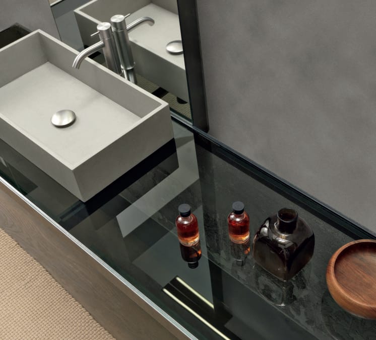 Шкаф для раковины из железа и стекла со встроенной раковиной MODULNOVA Surf ARCH-00124440 - Вид №1
