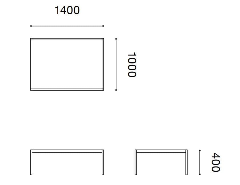 Низкий прямоугольный журнальный столик из ламината Established&Sons сетка ARCH-00022297 - Вид №2