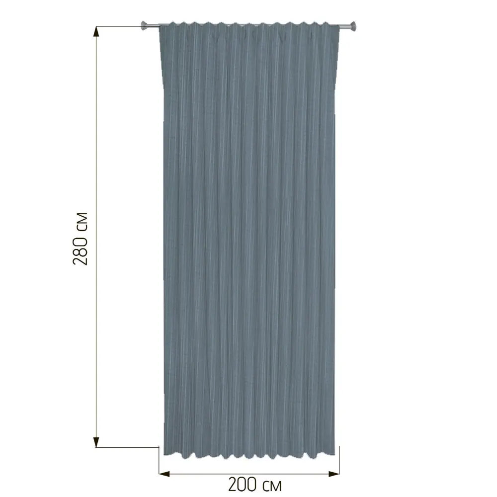 Штора на ленте Полоса 200x280 см цвет зеленый WITERRA STLM-2105639 - Вид №2