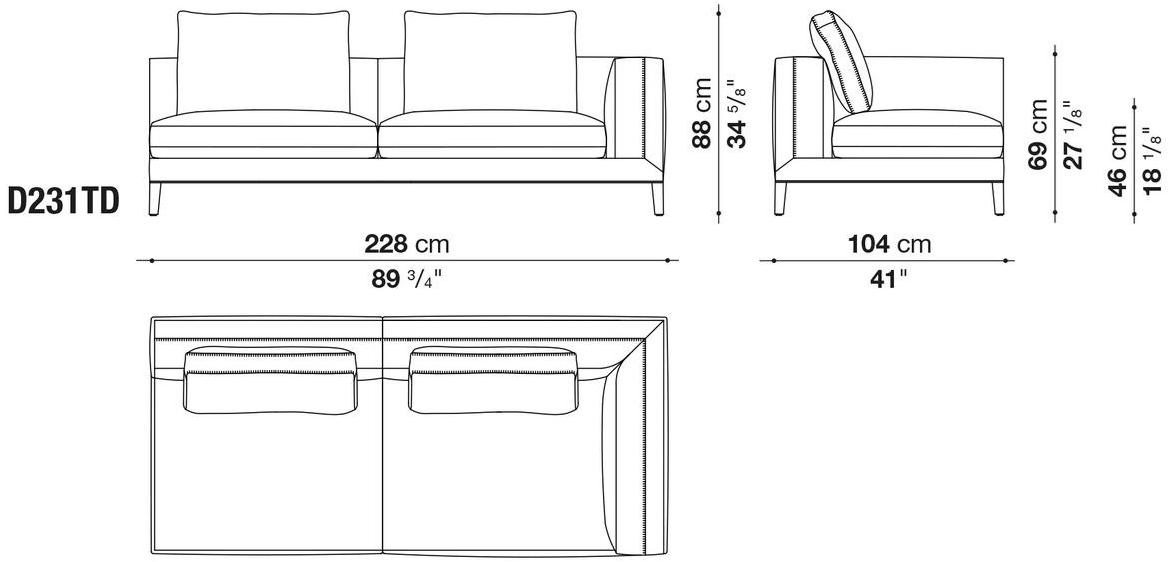 Maxalto Модульный угловой диван из ткани Dives sun-id-1407259 - Вид №22