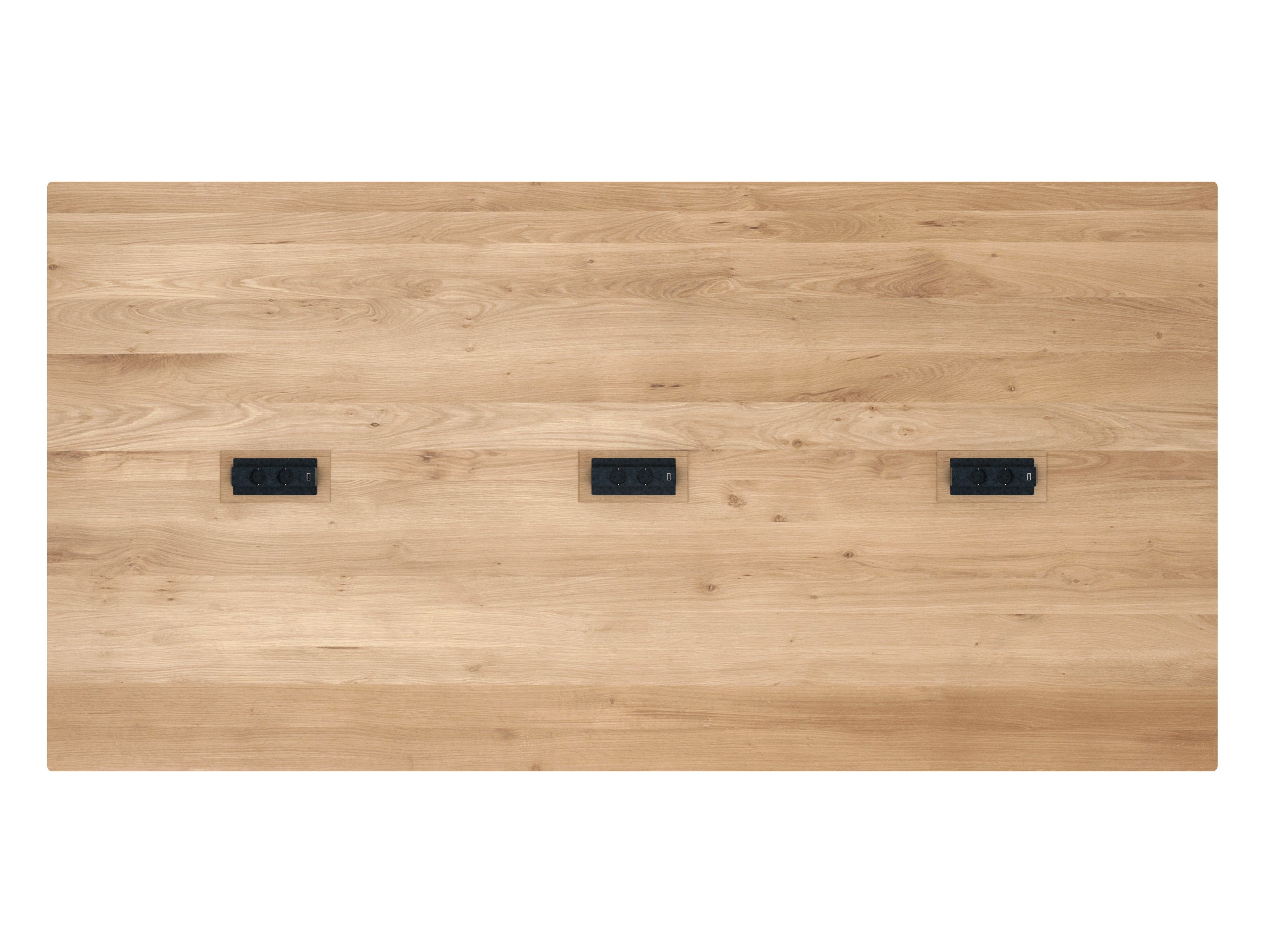 Прямоугольный стол для совещаний из дуба с электрической розеткой Ethnicraft Bok ARCH-00122201 - Вид №2